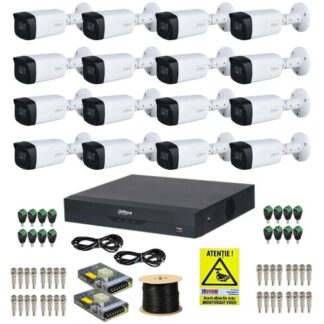 Kit supraveghere Dahua 16 camere 4K 8MP IR 40m Lentila 2.8mm, DVR 16 canale 4K 8MP WizSense, accesorii + Autocolant Rovision [1]