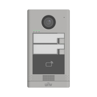 Post exterior videointerfon TCP/IP pentru 2 familii, IR, IK08 - UNV OEU-202S-HMK2