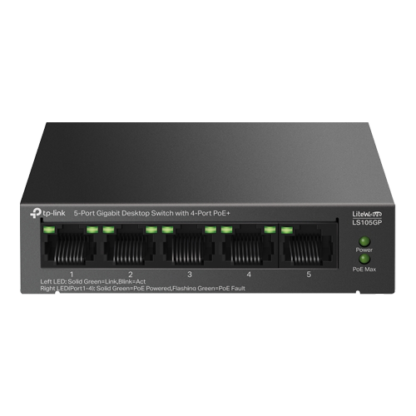 Switch LiteWave, 5 porturi RJ45 Gigabit, 4xPoE+, Unmanaged - TP-Link LS105GP [1]