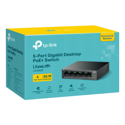 Switch LiteWave, 5 porturi RJ45 Gigabit, 4xPoE+, Unmanaged - TP-Link LS105GP [1]