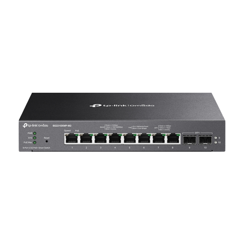 Switch 8 porturi PoE RJ45 2.5G, 2 x SFP+ 10G, L2 Management - TP-Link Omada SG2210XMP-M2