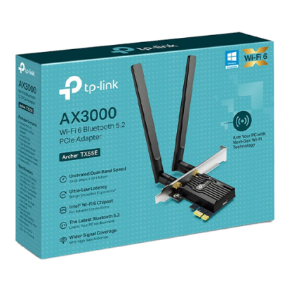 Placa de retea PCIe TP-Link Archer TX55E, AX3000, Dual-Band, Wi-Fi 6, Bluetooth 5.2 - TP-LINK ArcherTX55E [1]
