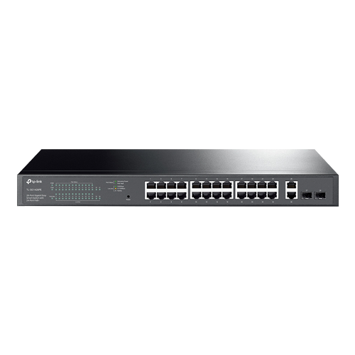 Switch 24 porturi PoE+ Gigabit, 2 porturi RJ45 Gigabit, 2 x SFP Gigabit, Managed - TP-Link TL-SG1428PE - 1 | YEO