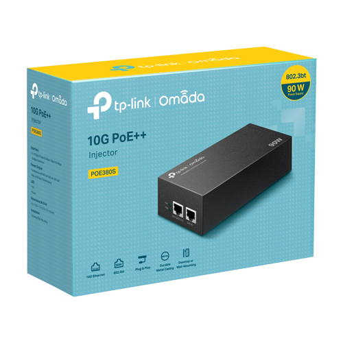 Injector Hi-PoE, 2 x RJ45 10G, 90W - TP-Link Omada POE380S
