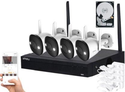 Kit supraveghere video complet, Wireless, 4 camere Imou Full Color, LED 30 m, Microfon si difuzor, Sirena, NVR, HDD 1TB [1]