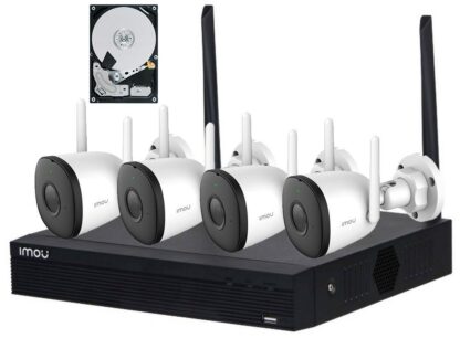 Kit supraveghere exterior IMOU, 2MP Full HD, Conexiune Wireless, 4 camere, IR 30m, Microfon, MicroSD, NVR, HDD 1TB, KIT/NVR1104HSS2-CE-1T [1]