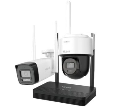 Kit supraveghere IP Wireless Hikvision HiLook IKS-2044BPH-PH/W, 1x camera dome, 1x camera bullet, 4MP, Audio, NVR 4 canale [1]