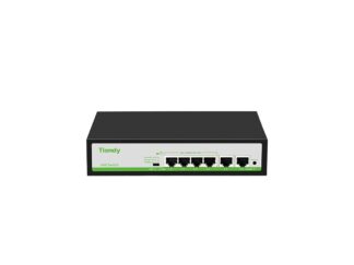 Switch 6 porturi Tiandy, 4 porturi PoE, 2 porturi  RJ45 Uplink, protectie supratensiune