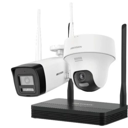 Kit supraveghere IP Wireless Hikvision HiLook, 2 camere 4MP, IR 30m, microfon, difuzor, slot microSD, NVS - IKS-2044BTH-PH/W [1]