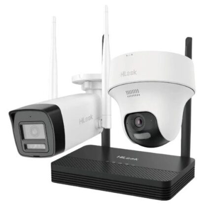 Sistem supraveghere IP Wireless Hikvision HiLook IKS-2042BTH-PH/W, 2 camere 2MP, NVS, IR 30m, audio bidirectional, slot microSD [1]