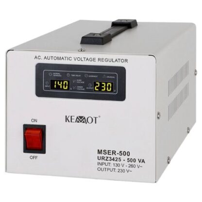 Stabilizator Tensiune Servomotor 500VA Kemot, Tensiune Intrare 130-260V, Iesire 230V, Afisaj LED, Protectie Supratensiune, Scurtcircuit si Supraincalzire [1]