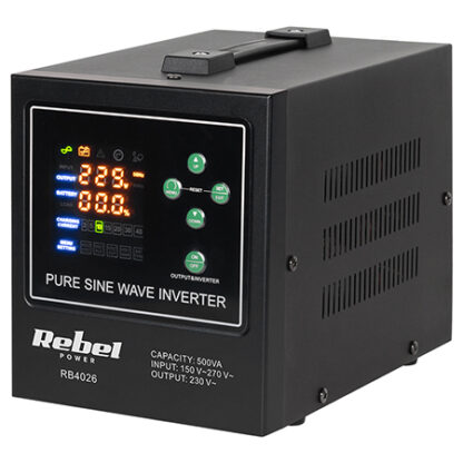 UPS centrala termica, 500 VA, 300 W, 12 V, Rebel, RB-4026, POWER-500-LFP4, functii multiple, sinusoida pura [1]