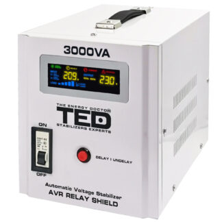 Stabilizator Tensiune Automat TED Electronic  AVR 3000VA, Intrare 140V-260V, Iesire 230V ±8%, Transformator Toroidal [1]