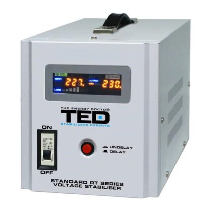 Stabilizator automat de tensiune TED, 3000 W, 5000 VA, TED-AVR5000 alarma sonora, unda sinusoidala pura [1]