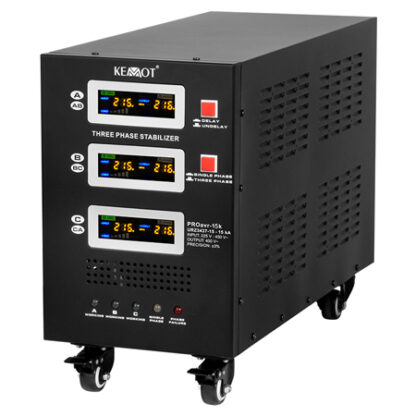 Stabilizator de Tensiune cu Servomotor Trifazat 10000 VA Kemot PROAVR-10K  Tensiune Intrare 380V ±10%, Iesire 380V ±1%, Putere 10000 VA [1]