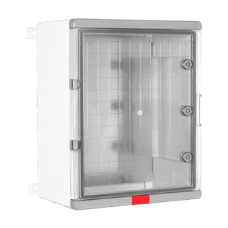 Cutie distributie IP67 din ABS gri, usa transparenta, placa metalica, 400x500x240 mm PS405024 Cutie distributie IP67 din ABS gri, usa transparenta, placa metalica, 400x500x240 mm PS405024