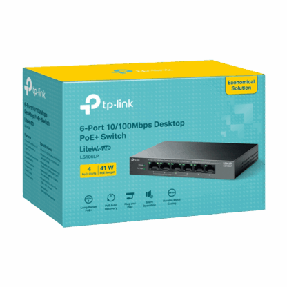 Switch LiteWave, 4 x RJ45 10/100 Mbps PoE, 2 x RJ45 10/100 Mbps, Buget PoE 41W, Unmanaged - TP-Link LS106LP [1]