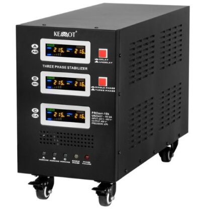 Stabilizator de tensiune trifazat cu servomotor KEMOT PROavr-10k, 10 kVA, 230 V ±3%, functie BYPASS si DELAY [1]