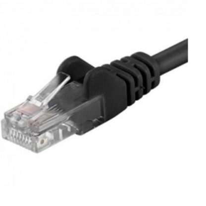 Patchcord retea UTP Cat.6, lungime 0.25m, conectori RJ45-RJ45, culoare neagra, model UTP-6-0.25-BK [1]