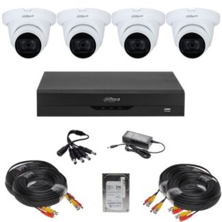 Sistem supraveghere analog Dahua 4 camere, 2MP, IR 30m, microfon, DVR 4 canale, HDCVI, IP, H.265+, HDD 500 GB, accesorii montaj [1]