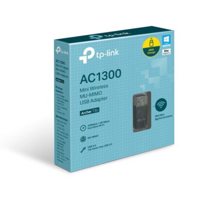 Adaptor wireless USB TP-Link Archer T3U AC1300, Dual Band 2.4/5GHz, viteze 867 Mbps, MU-MIMO, USB 3.0, design compact, compatibil Windows si MacOS [1]