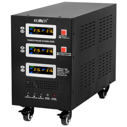 Stabilizator de tensiune trifazat cu servomotor KEMOT PROavr-10k, 10 kVA, 230 V ±3%, functie BYPASS si DELAY [1]
