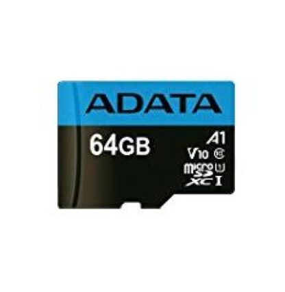 Card microSD ADATA Premier 64GB, microSDXC, UHS-I Class 10, pana la 50MB/s, adaptor SD inclus, rezistent la socuri si raze X, ideal multimedia [1]