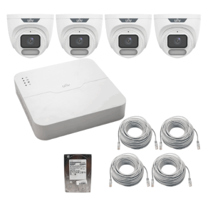 Sistem supraveghere IP Uniview, 4 camere 4MP, Wise-ISP, ColorHunter, lentila 2.8mm, WL 30m, Microfon, NVR 4K, 4 canale 8MP + 4 porturi PoE, HDD 1TB [1]