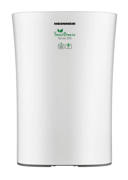 Purificator de aer Heinner HPA-M205, 205 m³/h CADR, filtru compus cu HEPA 13, ionizare, senzor calitate aer, Auto, Sleep, 4 viteze, timer 8h, 22W, 14–24 m², alb/negru [1]