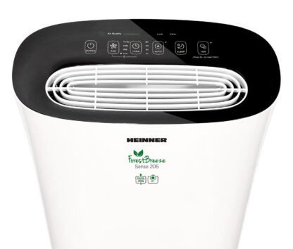 Purificator de aer Heinner HPA-M205, 205 m³/h CADR, filtru compus cu HEPA 13, ionizare, senzor calitate aer, Auto, Sleep, 4 viteze, timer 8h, 22W, 14–24 m², alb/negru [1]