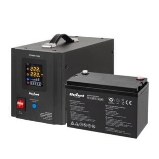 UPS profesional pentru centrala termica Sinus Pur 1000VA 700W 12V Display LCD si 2 Iesiri Schuko, acumulator gel 12V 100Ah Rebel [1]