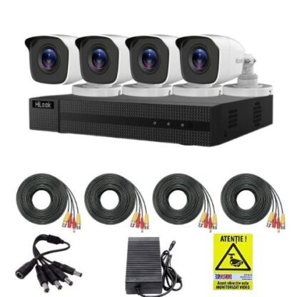Kit supraveghere Hikvision Hilook, 4 camere 2MP, IR 20m, DVR 4 canale, 2MP, Autocolant Rovision [1]