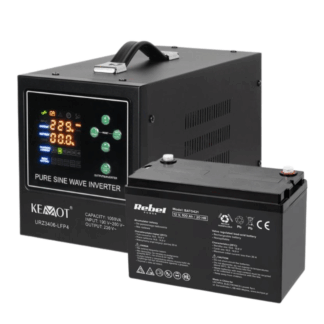 UPS profesional pentru centrala termica Sinus Pur 1000VA 700W 12V Display LCD si 2 Iesiri Schuko, acumulator gel 12V 100Ah Rebel [1]