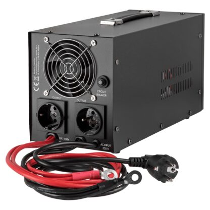 UPS profesional pentru centrala termica Sinus Pur 1000VA 700W 12V Display LCD si 2 Iesiri Schuko, acumulator gel 12V 100Ah Rebel [1]