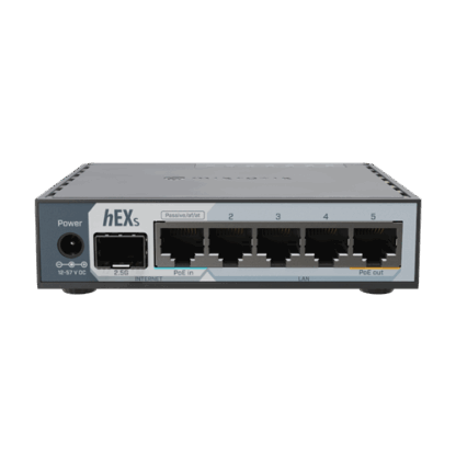Router hEX, 5 porturi RJ45 Gigabit, 1 x SFP 2.5G, 1 x PoE Out, USB, PoE In - MikroTik E60iUGS [1]