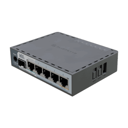Router hEX, 5 porturi RJ45 Gigabit, 1 x SFP 2.5G, 1 x PoE Out, USB, PoE In - MikroTik E60iUGS [1]