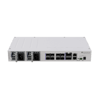 Switch 2 x QSF28 100G, 8 x SFP28 25G, 2 x RJ45 100 Mbps, 802.3bt PoE In, 1U - MikroTik CRS510-8XS-2XQ-IN Switch 2 x QSF28 100G, 8 x SFP28 25G, 2 x RJ45 100 Mbps, 802.3bt PoE In, 1U - MikroTik CRS510-8XS-2XQ-IN