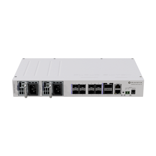 Switch 2 x QSF28 100G, 8 x SFP28 25G, 2 x RJ45 100 Mbps, 802.3bt PoE In, 1U - MikroTik CRS510-8XS-2XQ-IN - 2 | YEO