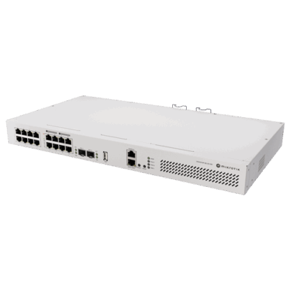 Switch 8 x RJ45 Gigabit PoE af/at, 10 x RJ45 Gigabit, 2 x SFP+ 10G, NAND, 1U - MikroTik CRS418-8P-8G-2S+RM [1]