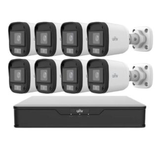 Sistem supraveghere Uniview, 8 camere 5MP, Imagini color noaptea, Lumina Alba 20m, DVR 8 canale 5MP [1]