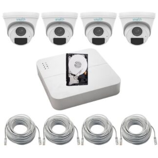 Sistem supraveghere IP Uniarch, 4 camere de interior 4MP 2K, IR 30m, Microfon, NVR 4 canale, HDD 500GB, Accesorii montaj [1]