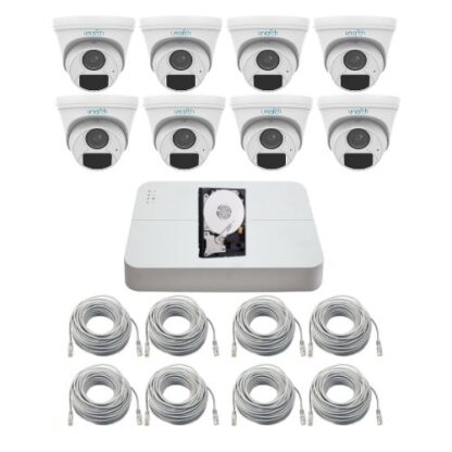 Sistem supraveghere IP Uniarch, 8 camere de interior 4MP 2K, Infrarosu 30m, Microfon, Slot card SD, Microfon, NVR 8 canale, HDD 500GB, Accesorii montaj [1]