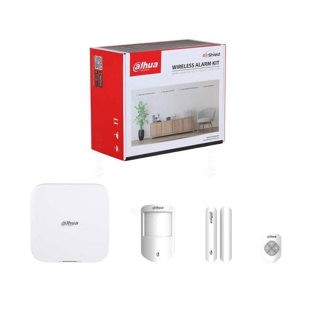 Kit Sistem de alarma wireless Dahua 150 zone, 868 MHz, detector PIR