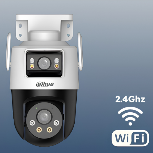 Camera de supraveghere WiFi de exterior Dahua Picoo Dual P5D‑5F‑PV, Pan/Tilt 360°, WiFi 6, 5+5MP, Dual 2880×1620, Iluminare Duala inteligenta, Detectie AI persoane/vehicule, Detectie inteligenta, Urmarire automata, Linkage Tracking, Alarma sonora si luminoasa, IP66 [1]