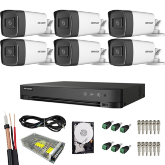Sistem supraveghere complet Hikvision Turbo HD, Functii inteligente, 6 camere Bullet, 5MP, IR 40 m, HDD 1TB inclus, Vizualizare de pe mobil, Accesorii montaj Sistem supraveghere complet Hikvision Turbo HD, Functii inteligente, 6 camere Bullet, 5MP, IR 40 m, HDD 1TB inclus, Vizualizare de pe mobil, Accesorii montaj