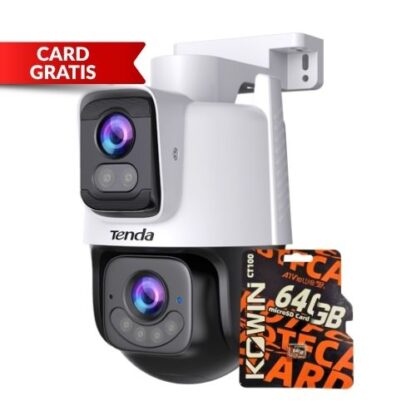 Kit camera de supraveghere Wi-Fi Tenda, Card memorie 64GB gratis, Rezolutie 3+3MP, Detectie AI, Dual-Lens, Audio bidirectional, IR 30m, Color noaptea, Alarma [1]