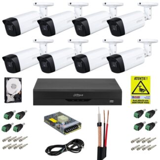 Sistem supraveghere Dahua cu functii inteligente, 8 camere 4K 8MP, lentila 3.6mm, IR 80m, DVR WizSense, Accesorii incluse [1]