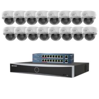 Sistem supraveghere Hikvision HiWatch, 16 camere 4MP, IR 30M, Poe, NVR, Switch, Acesorii montaj [1]