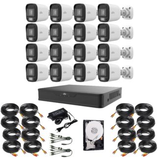 Sistem supraveghere Uniview, 16 camere 5MP, Lumina Alba 20m, DVR 16 canale, Accesorii montaj incluse [1]
