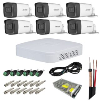 Sistem supraveghere Hikvision, 6 camere 3K 5MP, Dual Light 40m, Microfon, DVR 8 canale, Accesorii montaj incluse, Vizualizare pe mobil [1]